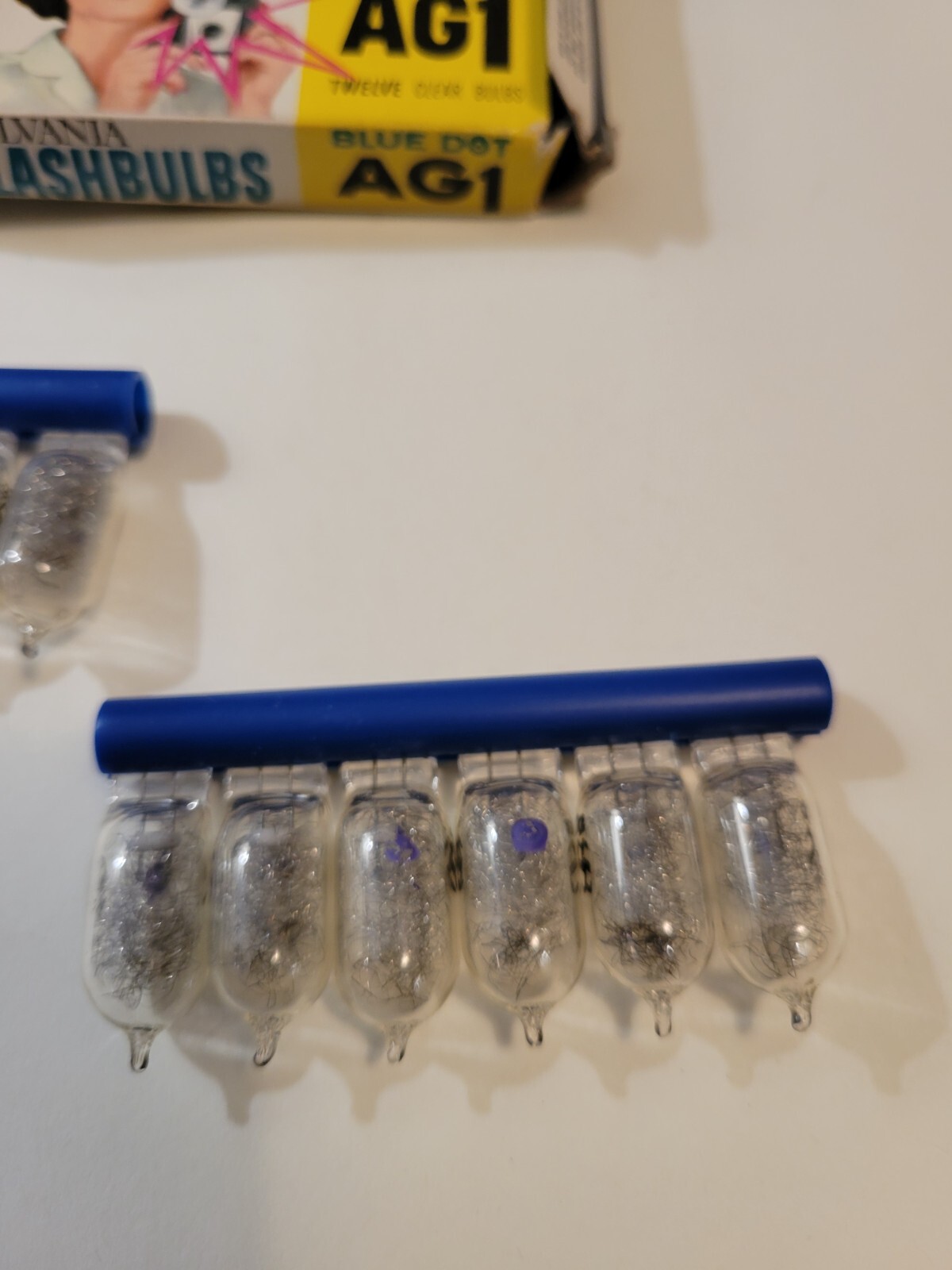 Vintage Sylvania Flashbulbs Blue Dot, AG1 12 Bulbs in Package New in Open Box