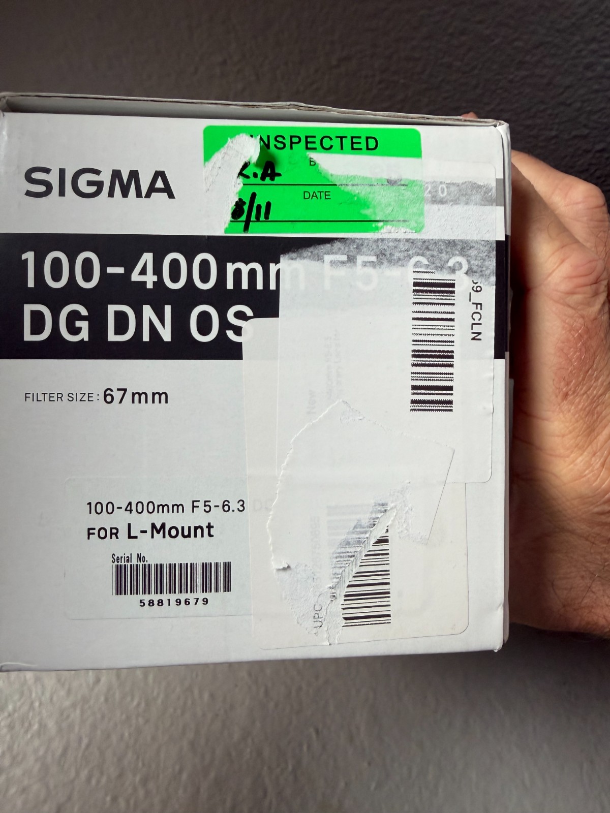 Sigma 100-400mm f/5-6.3 dg dn os L-mount EMPTY BOX