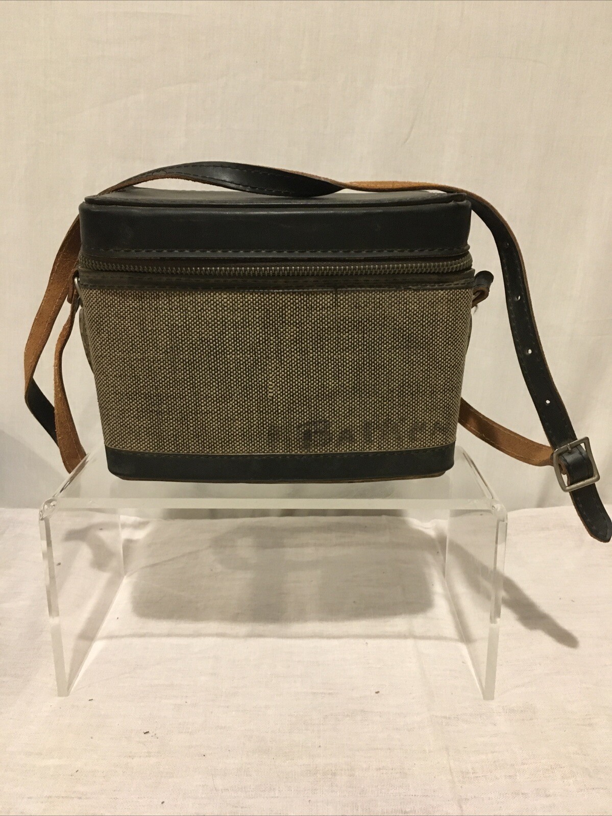 Kalimar Kali Bag Camera Black Leather Tweed Case Bag Japan Rare Vintage