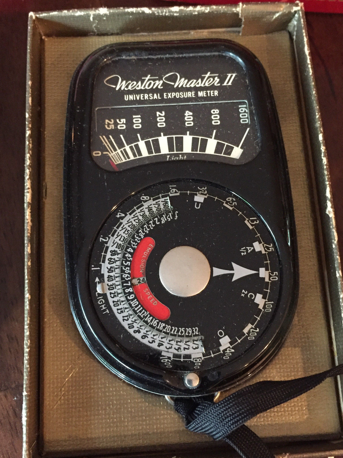 Two Vintage Weston Master II Exposure Model 735 Camera Light Meters IOB