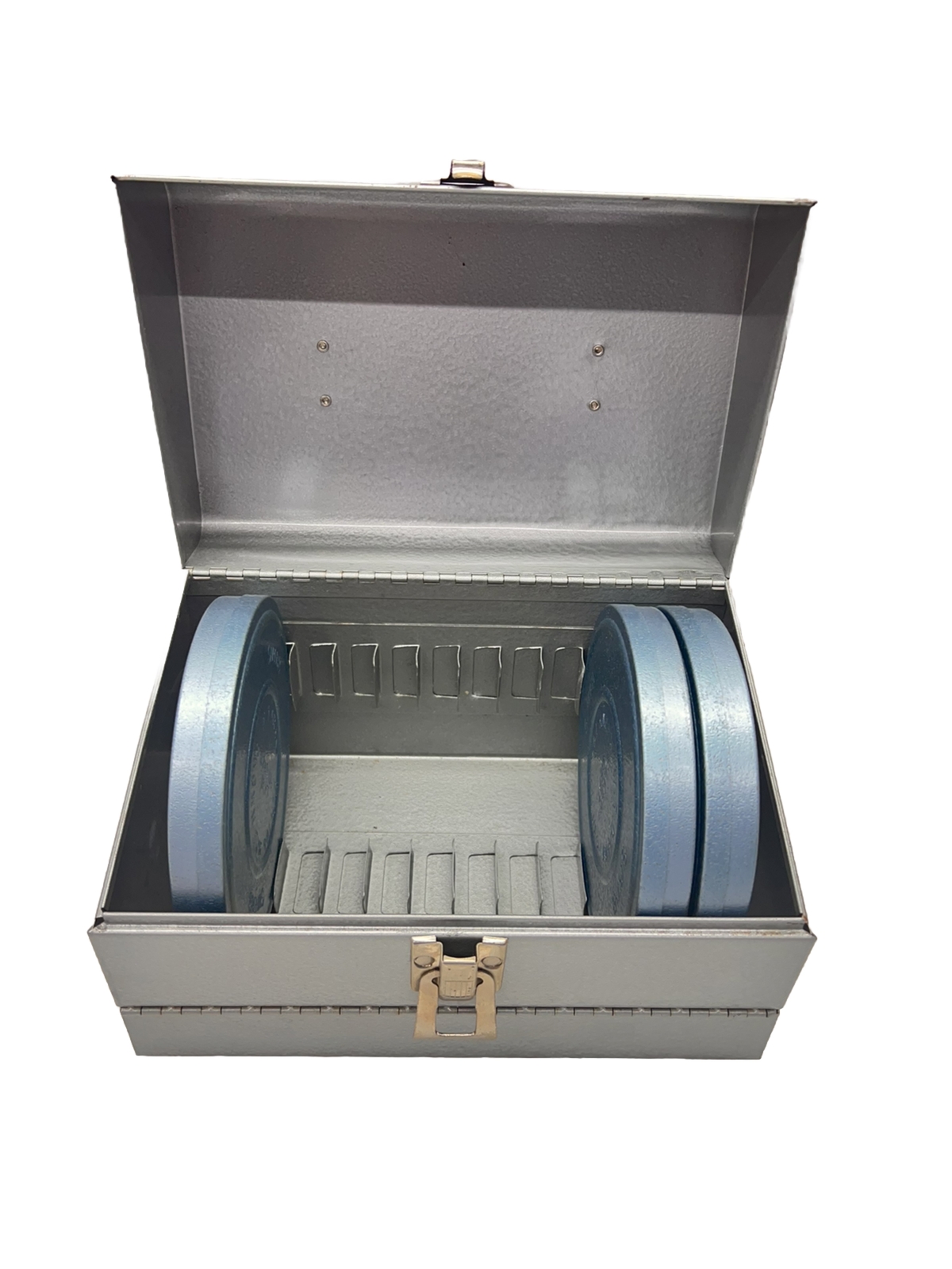 Vintage Logan Deluxe Metal 8 MM Film Chest with 3 Super 8 Reel Containers