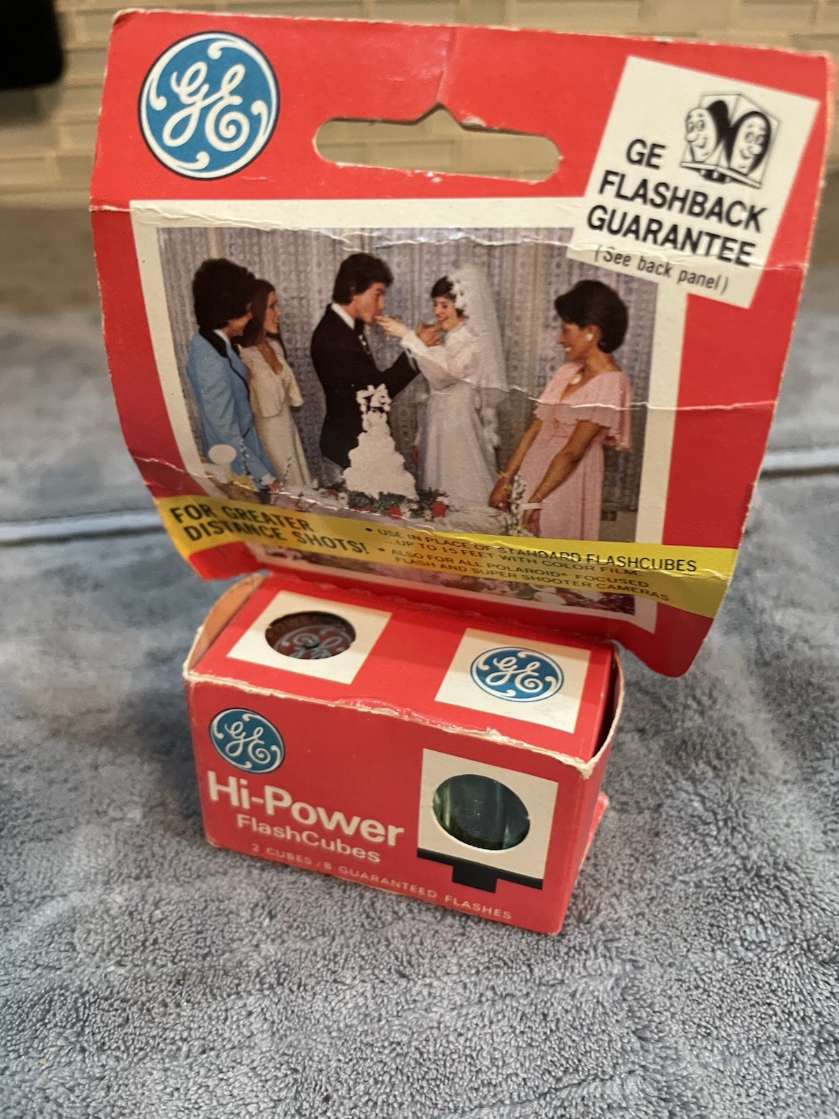 Vintage GE Hi-Power Longshot Flash Cubes Box of 2 Cubes-8 Flashes