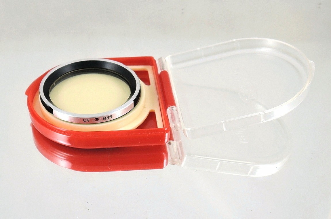 Flexaret UV B36 Filter Meopta Accessories Bayonet RARE + red plastic box.