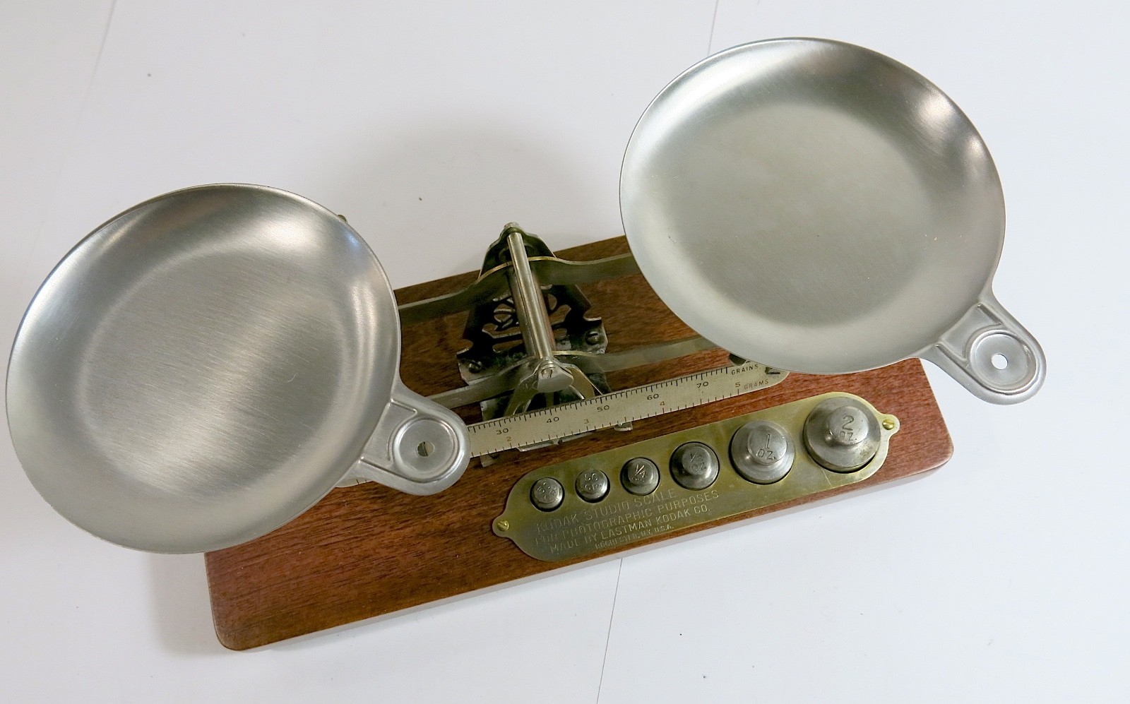 Antique Kodak Studio Scale with Weights & Box — Refinished Base plus New Feet