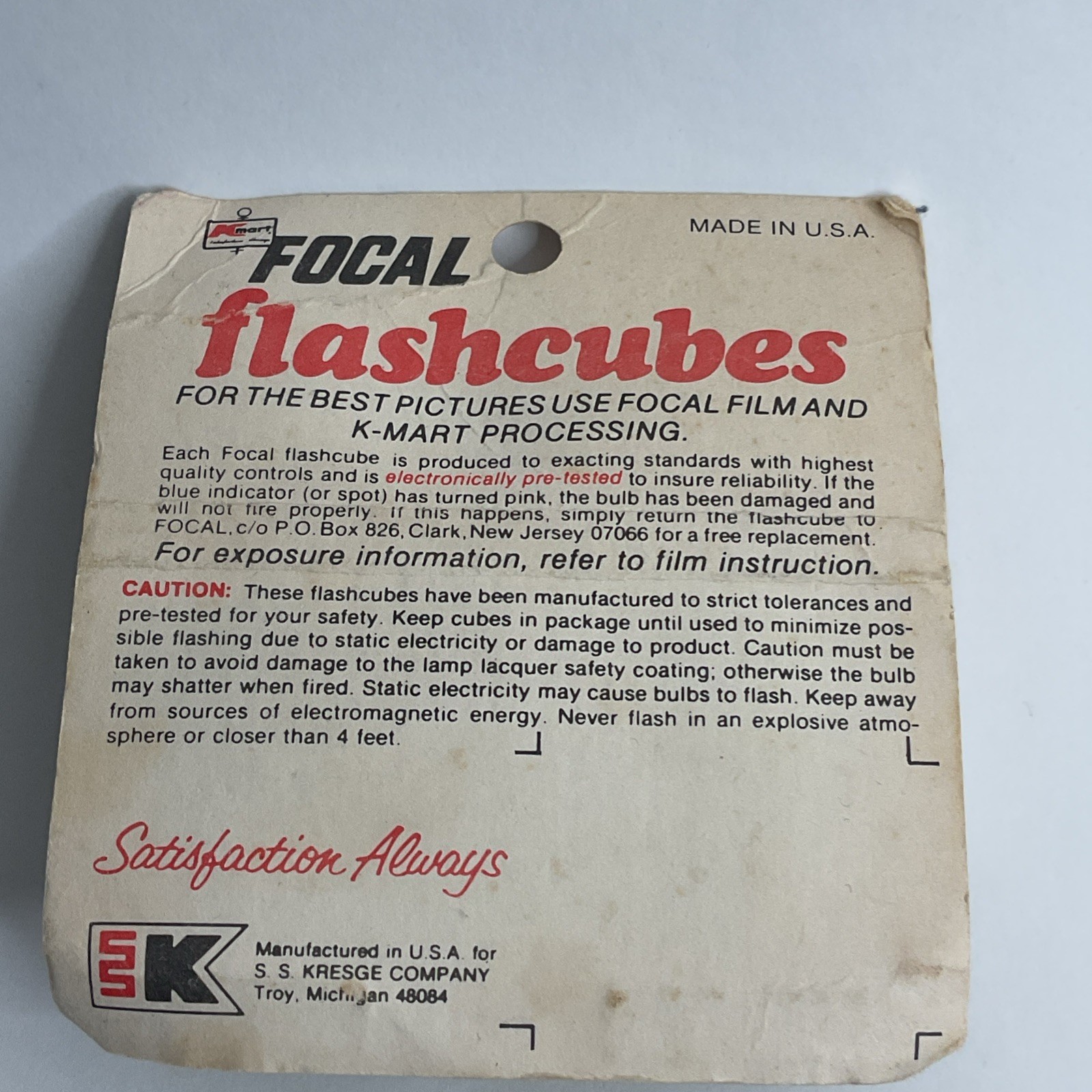Vtg FLASH CUBES 3 Cubes / 12 Flashes Camera Bulbs NOS