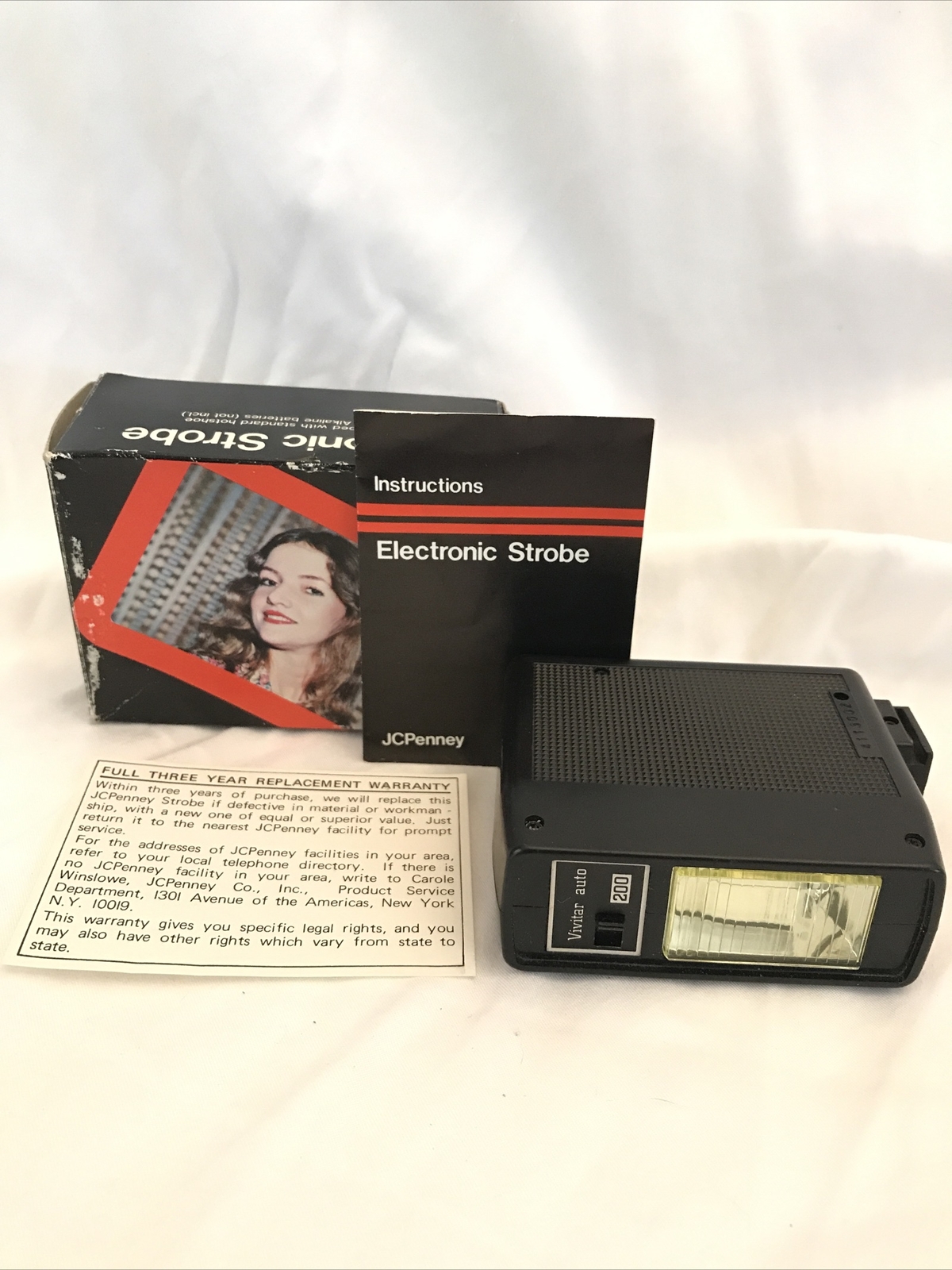 Vtg JC PENNEY Multi Position AUTOMATIC ELECTRONIc STROBE Camera Flash Universal