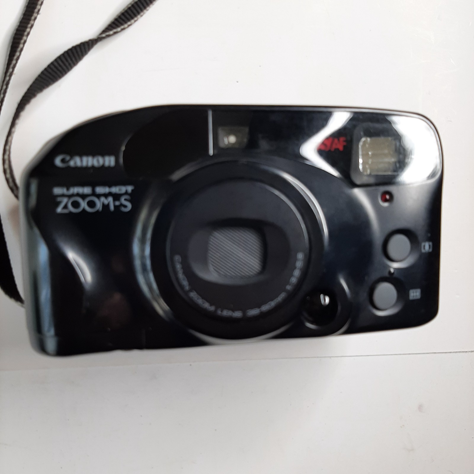 Canon Sure Shot ZOOM S Camera, Strap, Manual, Battery Pack Untested ZA6