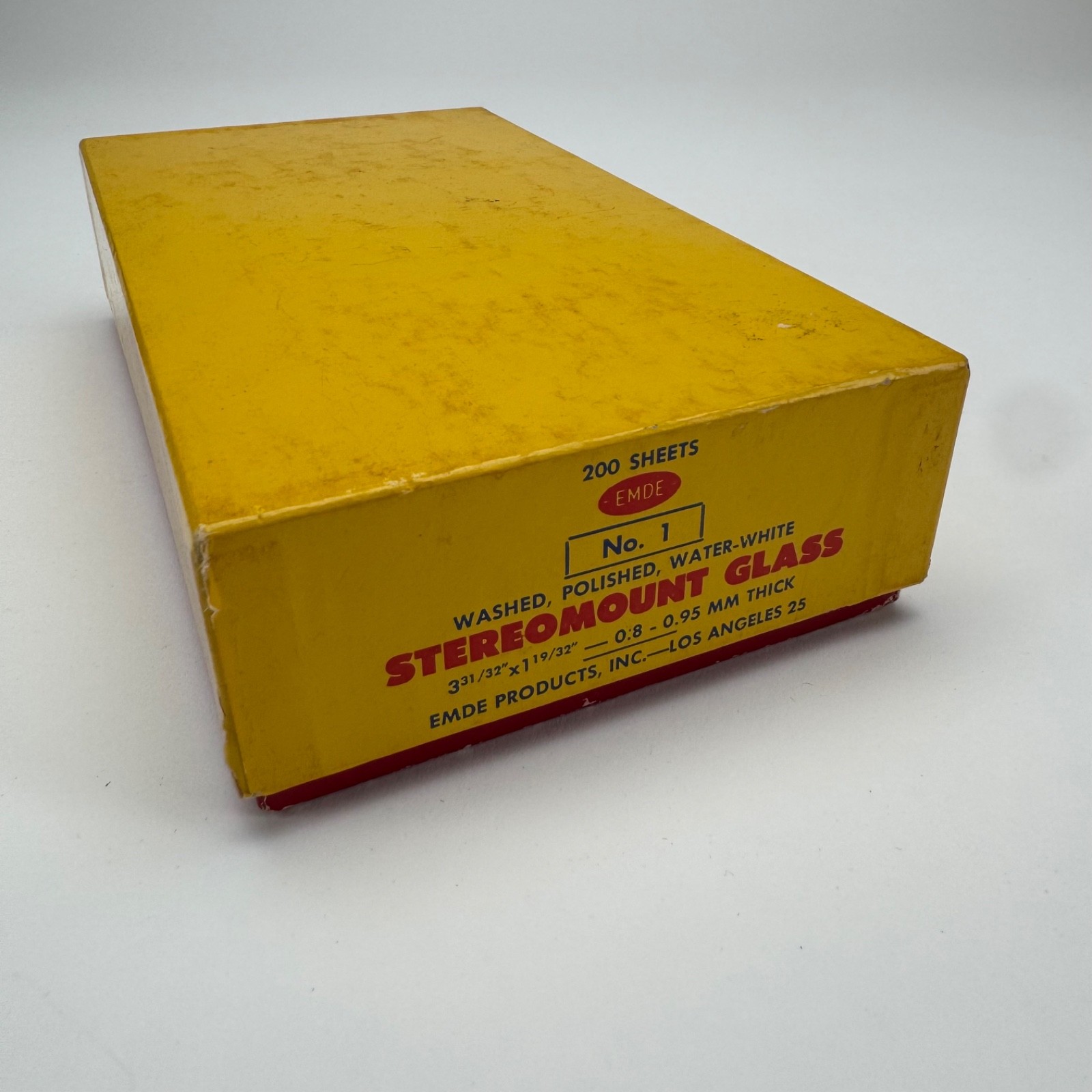 Vintage EMDE Stereomount Glass No.1 Washed Polished Water-White 200 Sheets