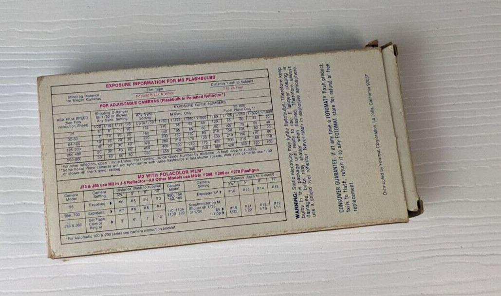 Fotomat M3 Flashbulbs Blue Flash (6 Bulbs left in Package) Vintage #Bin A