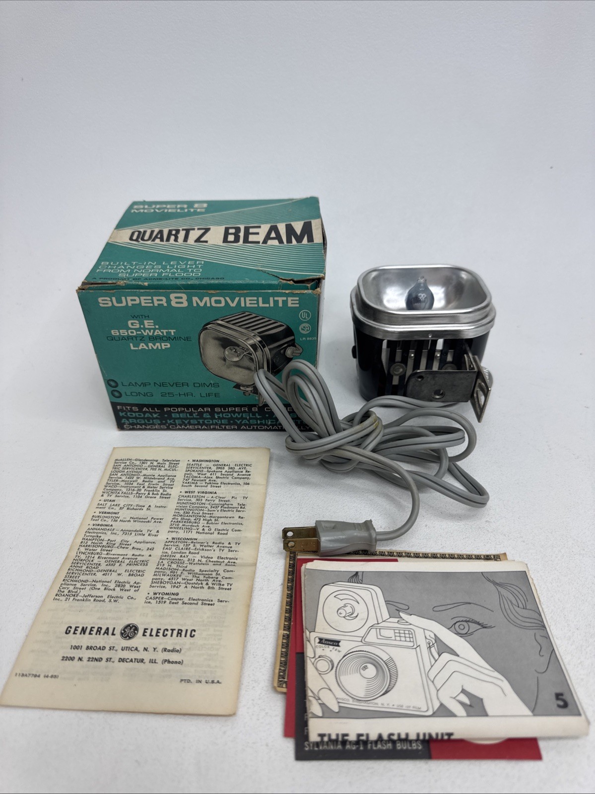 GE Super 8 PRO Movie Light Movielite Zoom Beam Tested