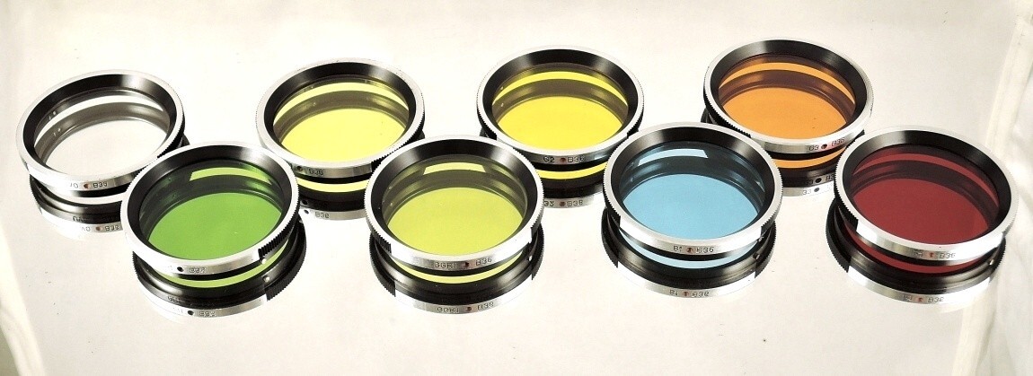 RARE set of eight filters B36 for Flexaret MEOPTA Czechoslovakia genuine MINT