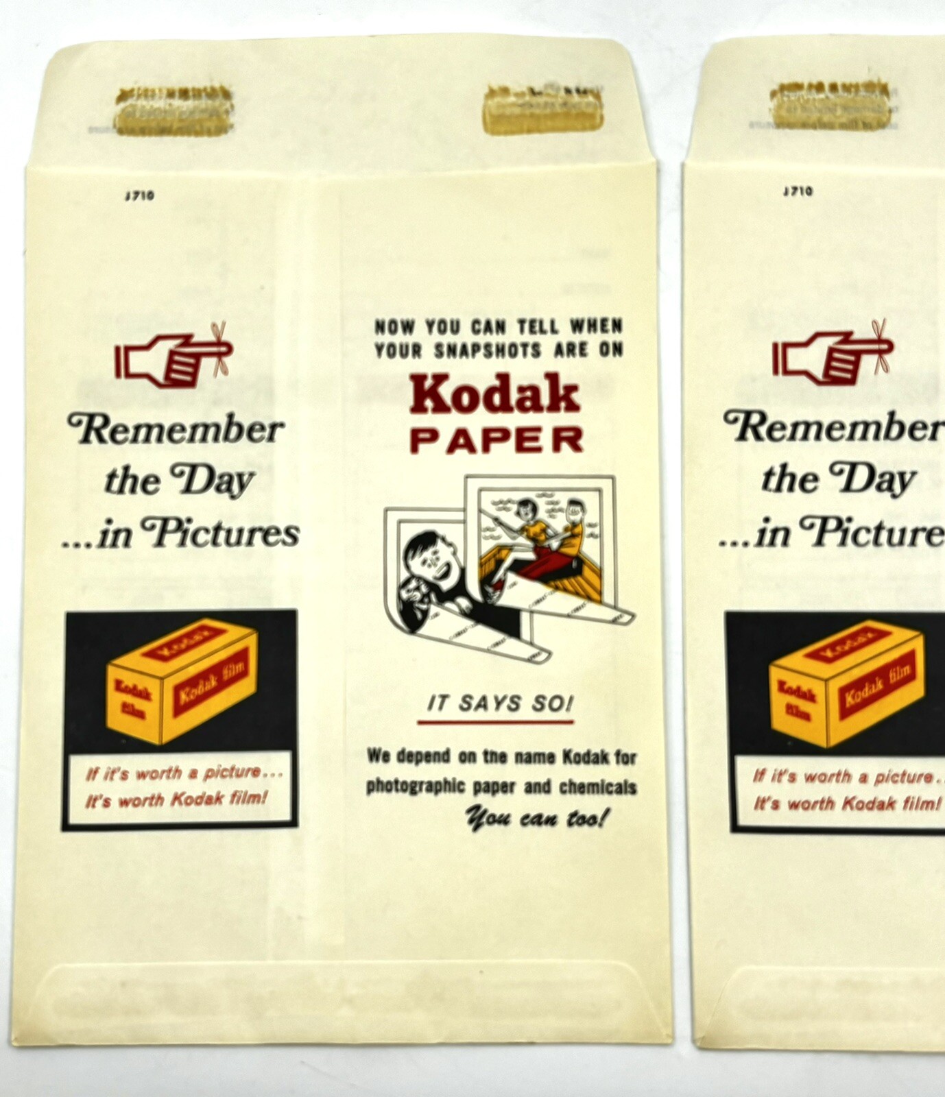 Vintage Kodak Film Developing Prints Negatives Envelopes Paper Lot of 2 Unused