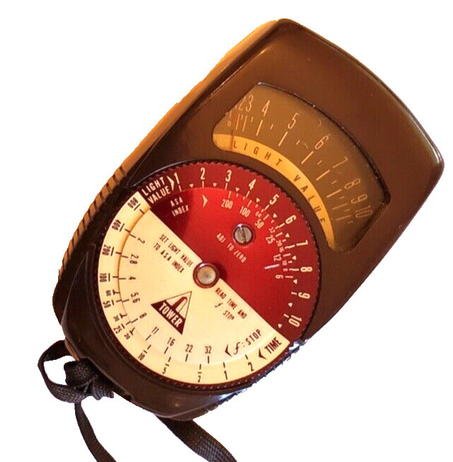 Sears Roebuck Light Value, Time, ASA Index Tower Meter w/ Strap Vintage 1950s