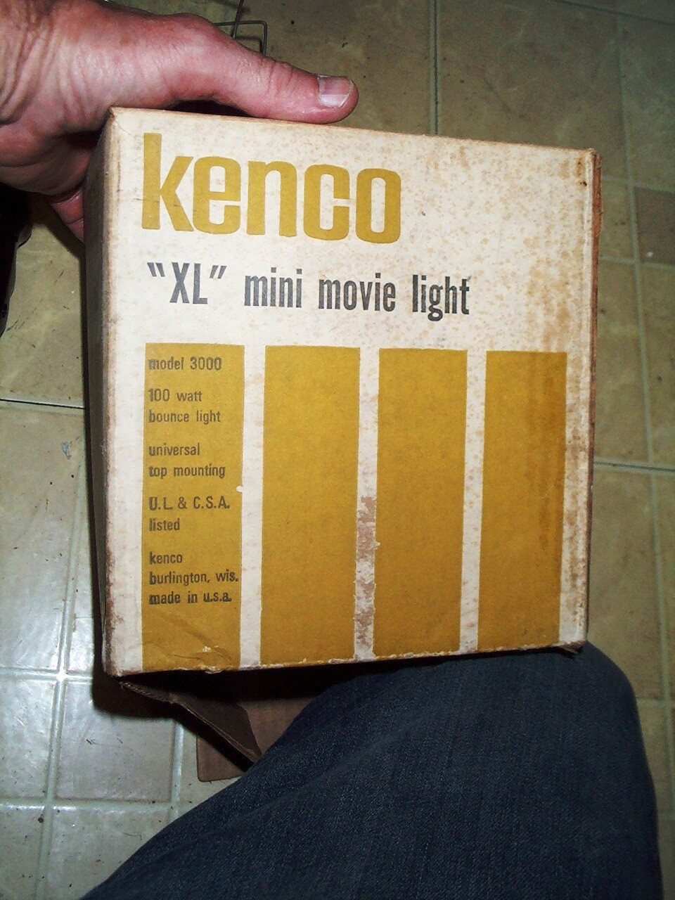 MOVIE LIGHT Vintage KENCO XL Model 3000 Hand Grip Original Box Super 8mm Film