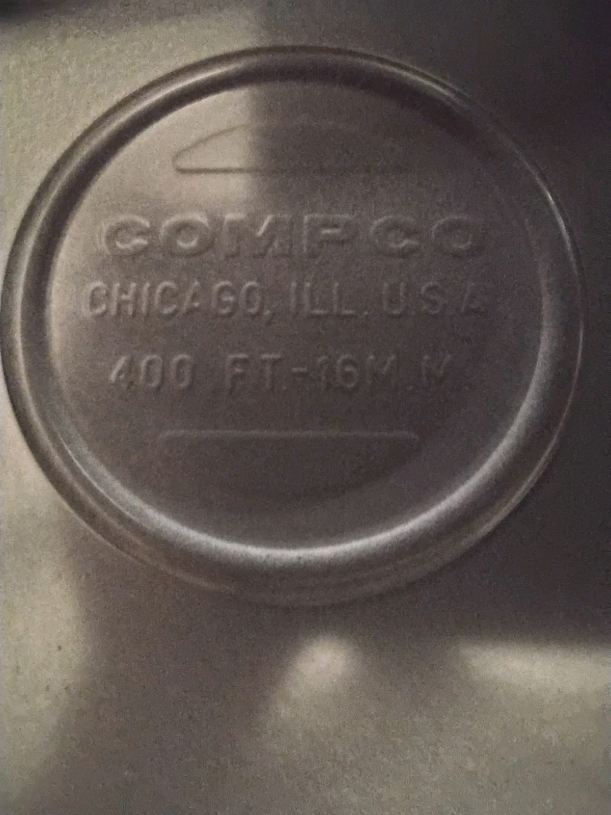 COMPCO 16MM MOTION PICTURE FILM CAN #124 FOR 400′ REEL, NEW OLD STOCK
