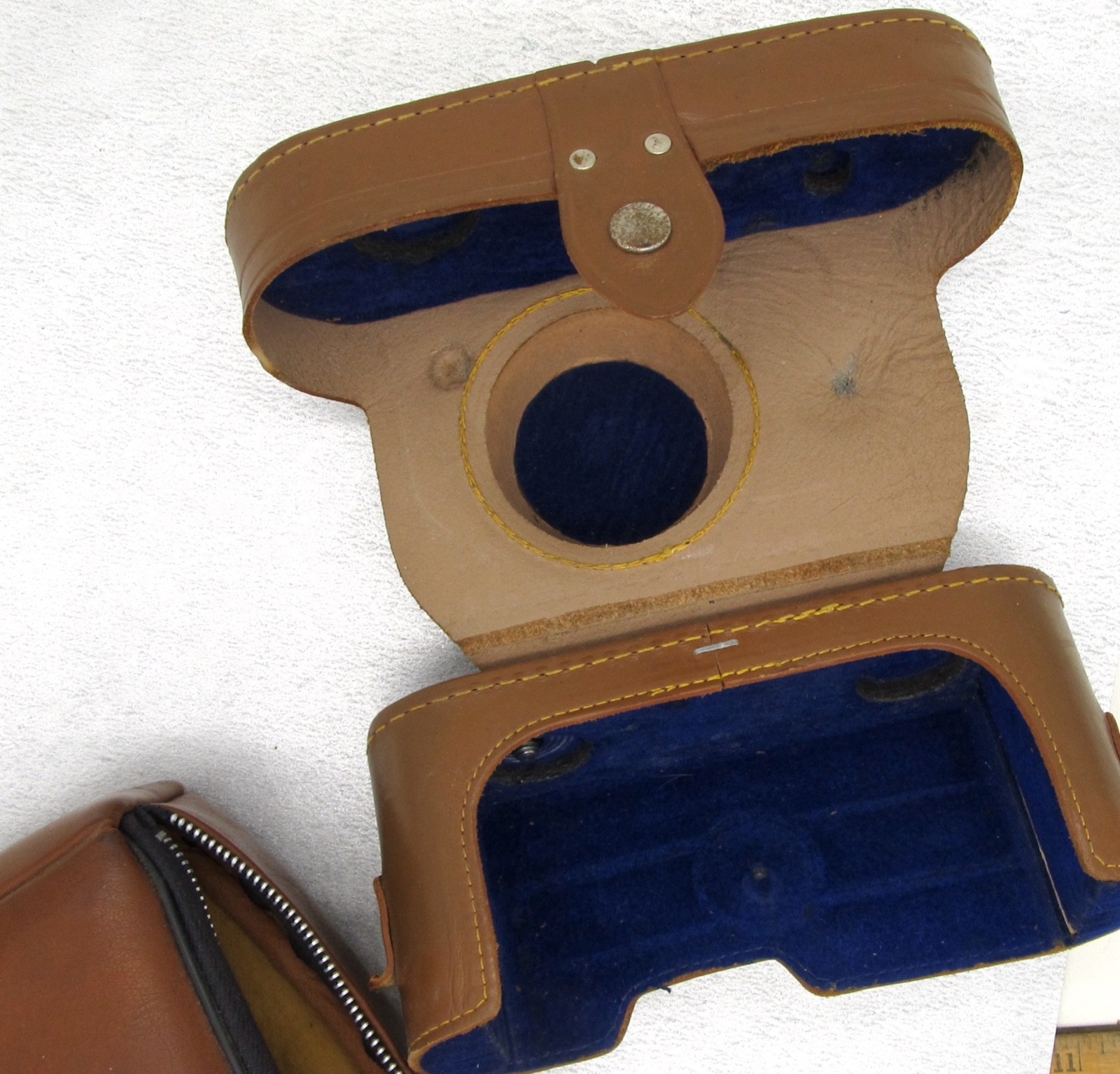 Lot 2 Vintage Camera Cases Light Brown Leather 1 Top Grain Cowhide Argus & Kodak