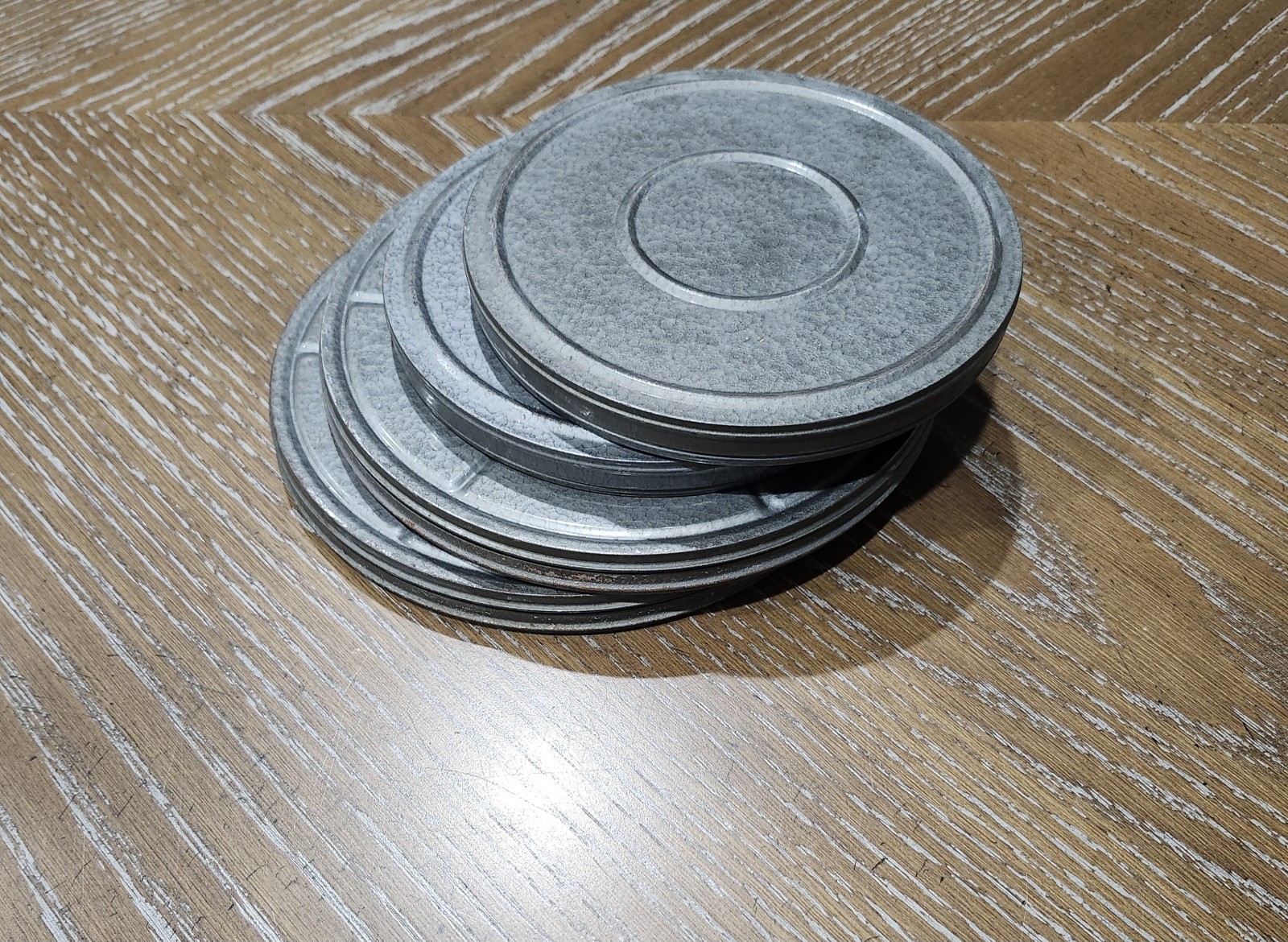 Vintage Compco 400ft & 300 ft 8mm Metal Movie Film Reels and Canisters Lot Of 4