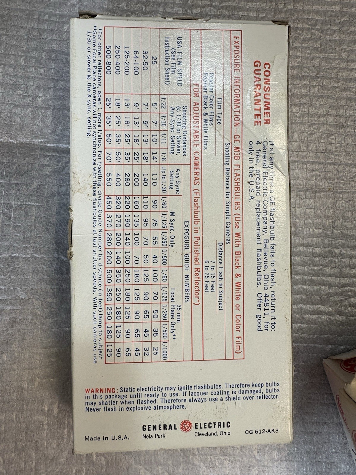 Sylvania GE Sears M3B Flashbulbs Vintage Box of 12 Blue Bulbs NOS New Bulbs