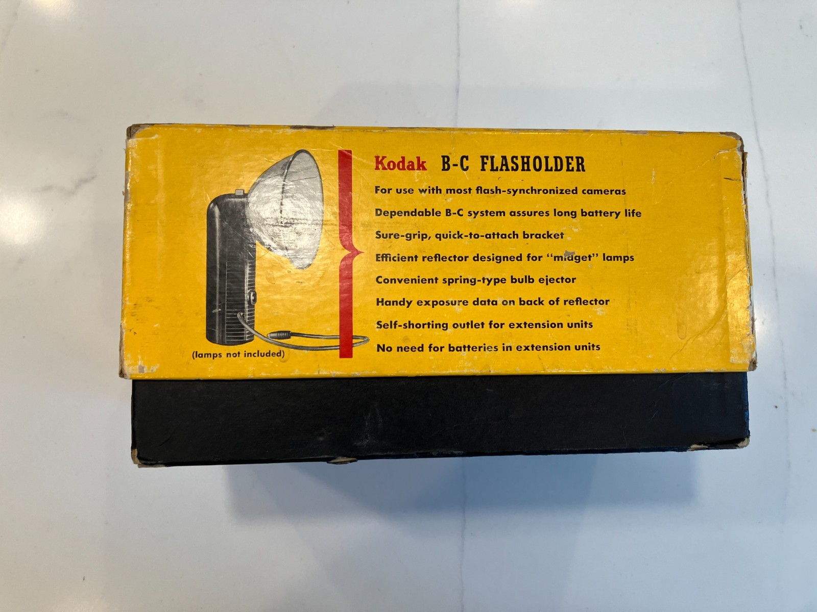 Kodak B-C Flashholder Flash Bulb Holder with Lumaclad Reflector in Box Model 730