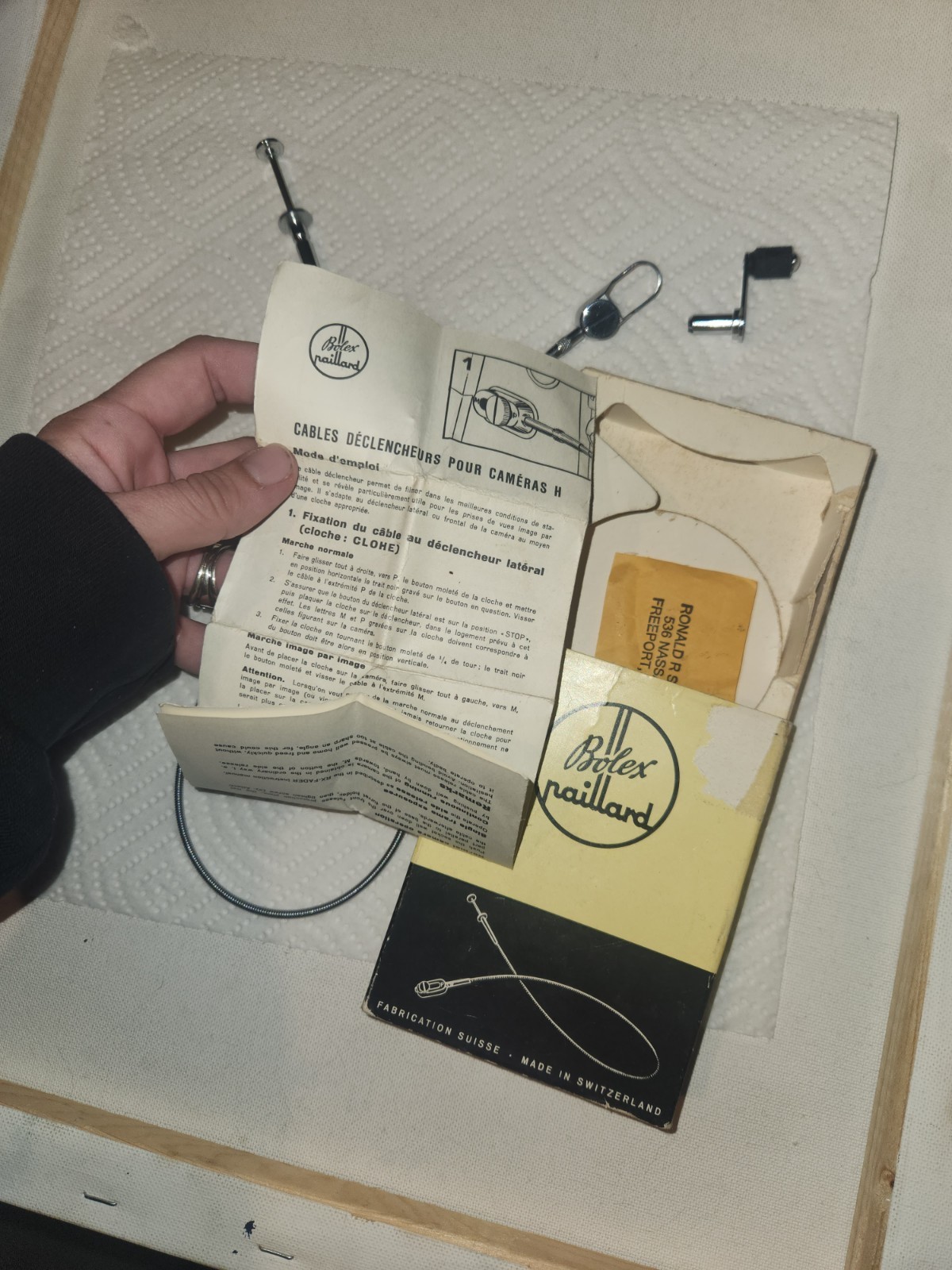 BOLEX Cable Release in Box w Adapter instructions Rewind Crank 16mm Movie Camera