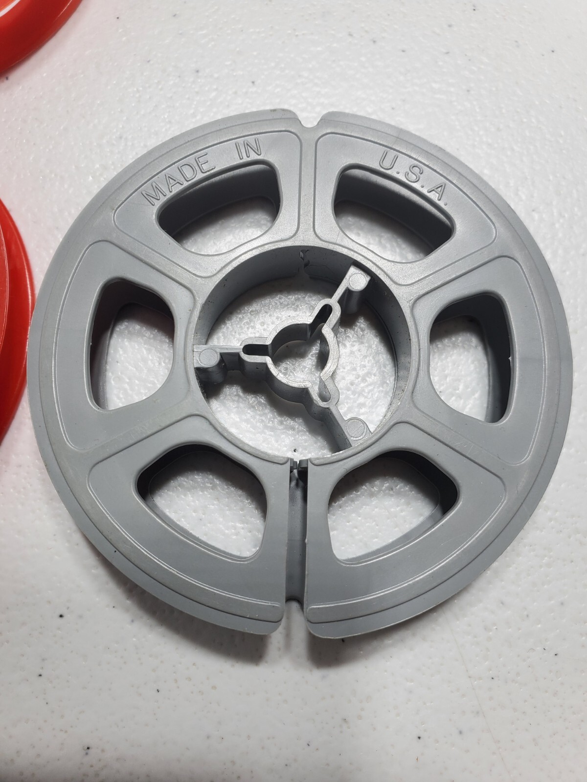 Vintage Technicolor/Kodak Plastic Grey And Red Empty Movie Reels