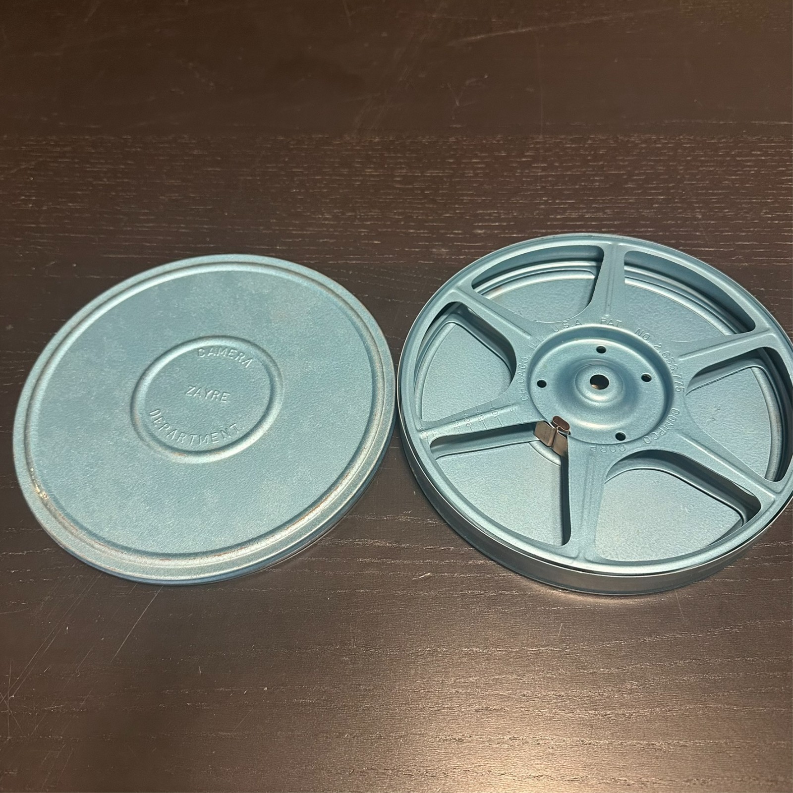 (4) Vintage Film Reel Can Lids Lot Zayre Camera Dept Kino-Dor Multi Color