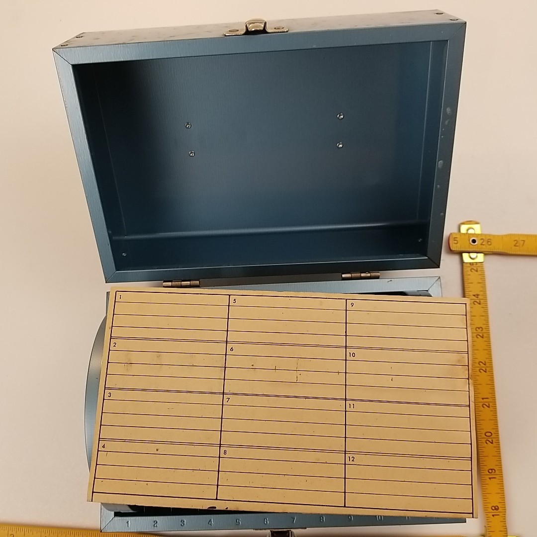 Vintage Movie Super 8mm Storage Case Box 12 Slots 3 Metal Adams Reel Cans 1960s