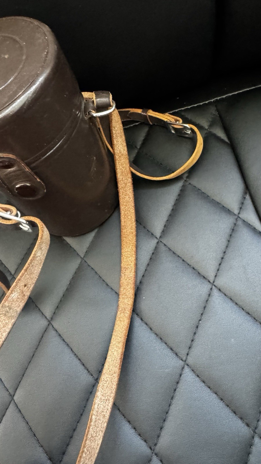 Vintage Nikon Tokyo Hard Leather Camera Lens Case Japan Original Shoulder Strap