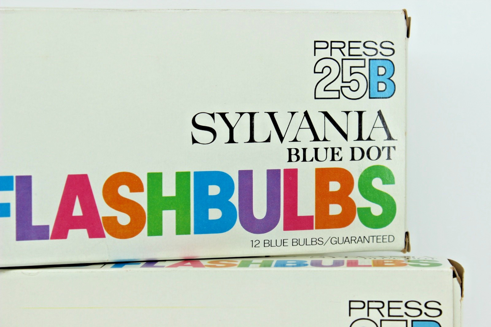 Sylvania Blue Dot Flashbulbs 25B 24 Bulbs Open Original Packaging Lot of 2 Boxes
