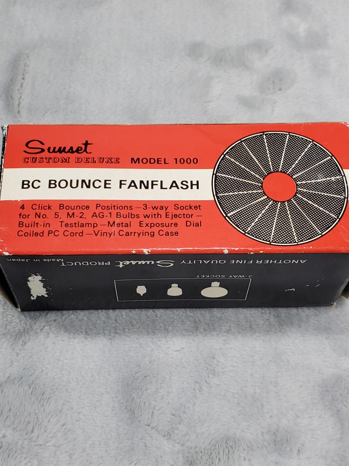 Vintage Sunset BC Bounce Fanflash Model 1000 Collectible Photography Light NOS