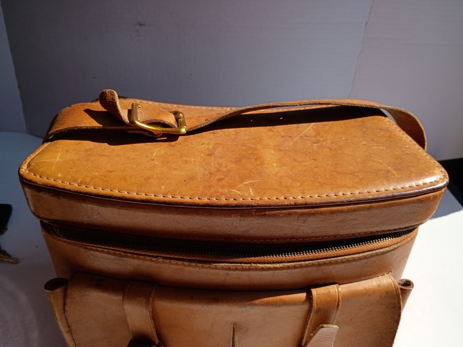 Vintage Handmade Top Grain Cowhide Leather Field Camera Bag Satchel USA 11x8x6