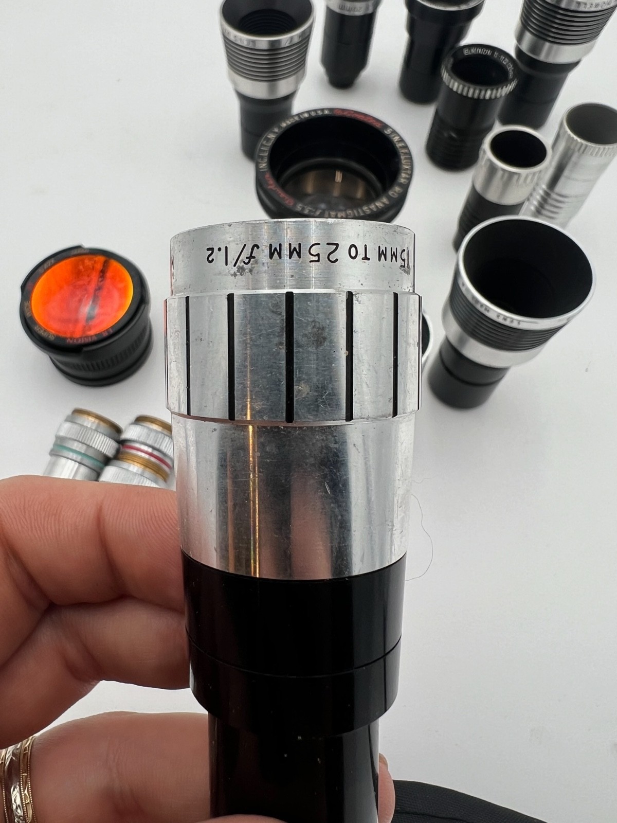 – LOT OF ASSORTED LENSES-PROJECTOR/CAMERA LENSES FOR PARTS/AS-IS