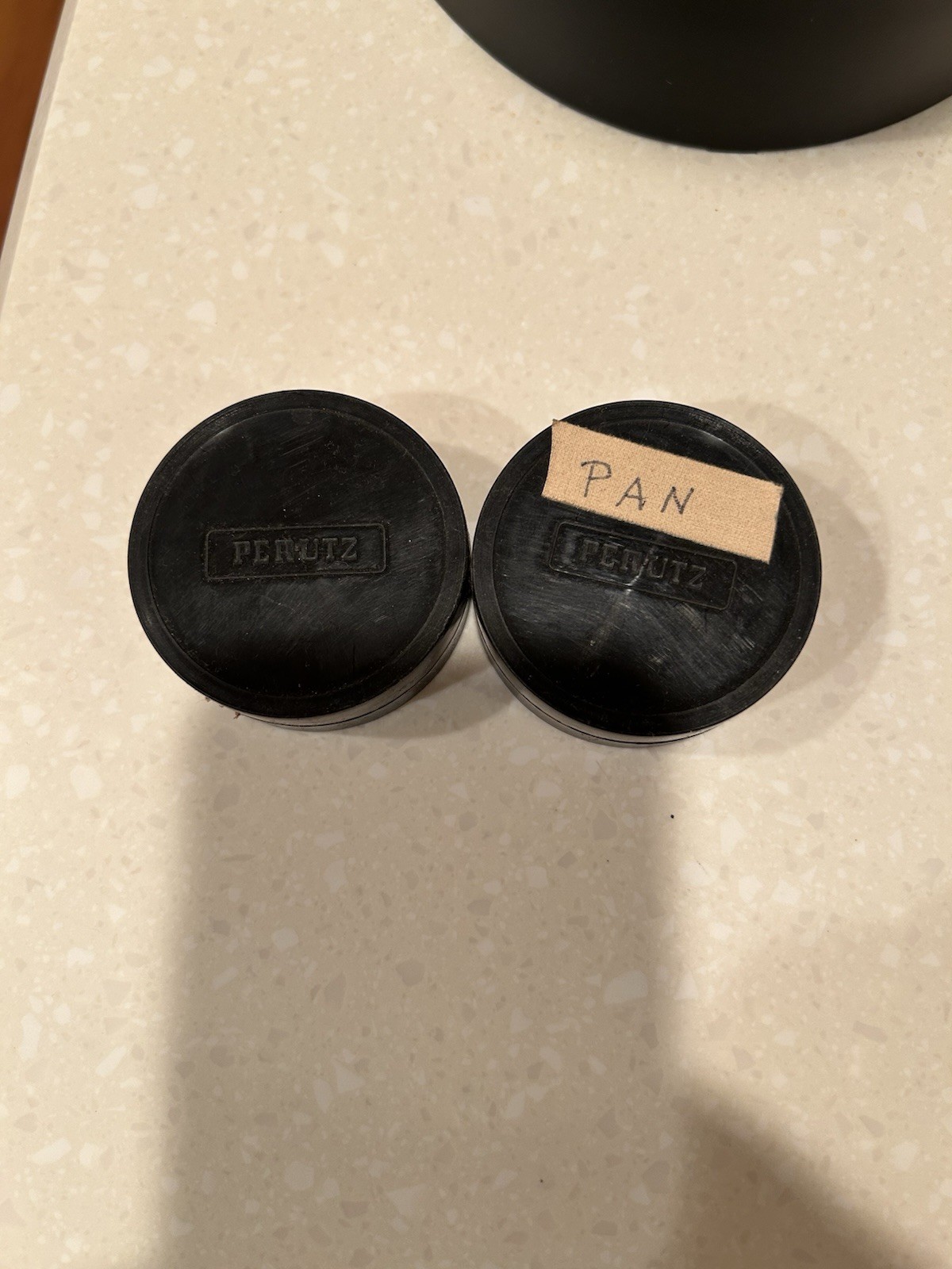 Vintage Perutz 1 Metal/ 2 Plastic Film Tin Canister 2” Container – Lot Of 3