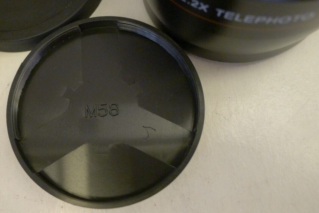 Vivitar 58mm HD4 MC AF HD 2.2X Telephoto Converter +Lens Caps&Matching Bag