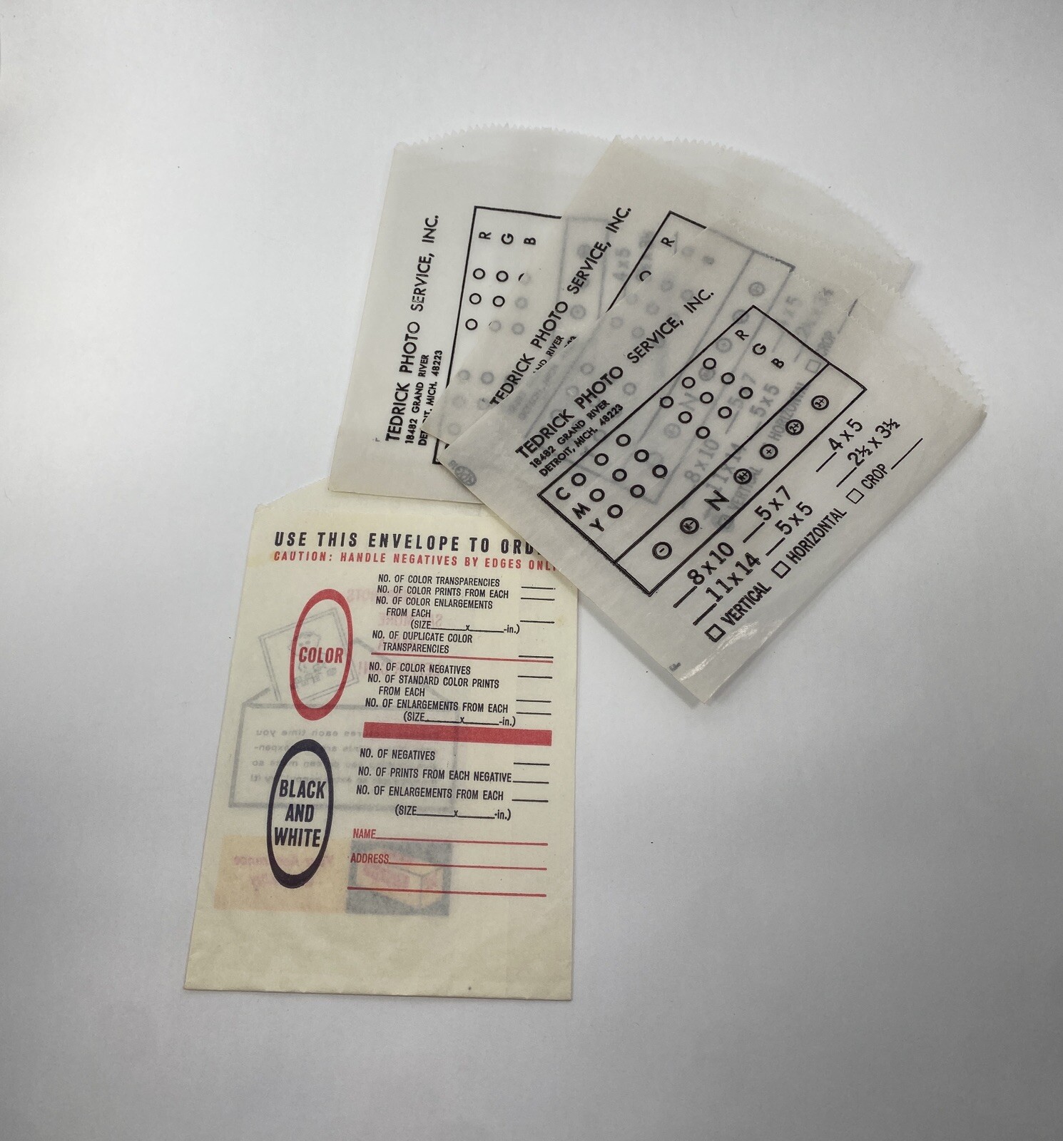 Lot of 15: Vintage Photo Studio Lab Advertising Envelopes Detroit 1930s – 1960s