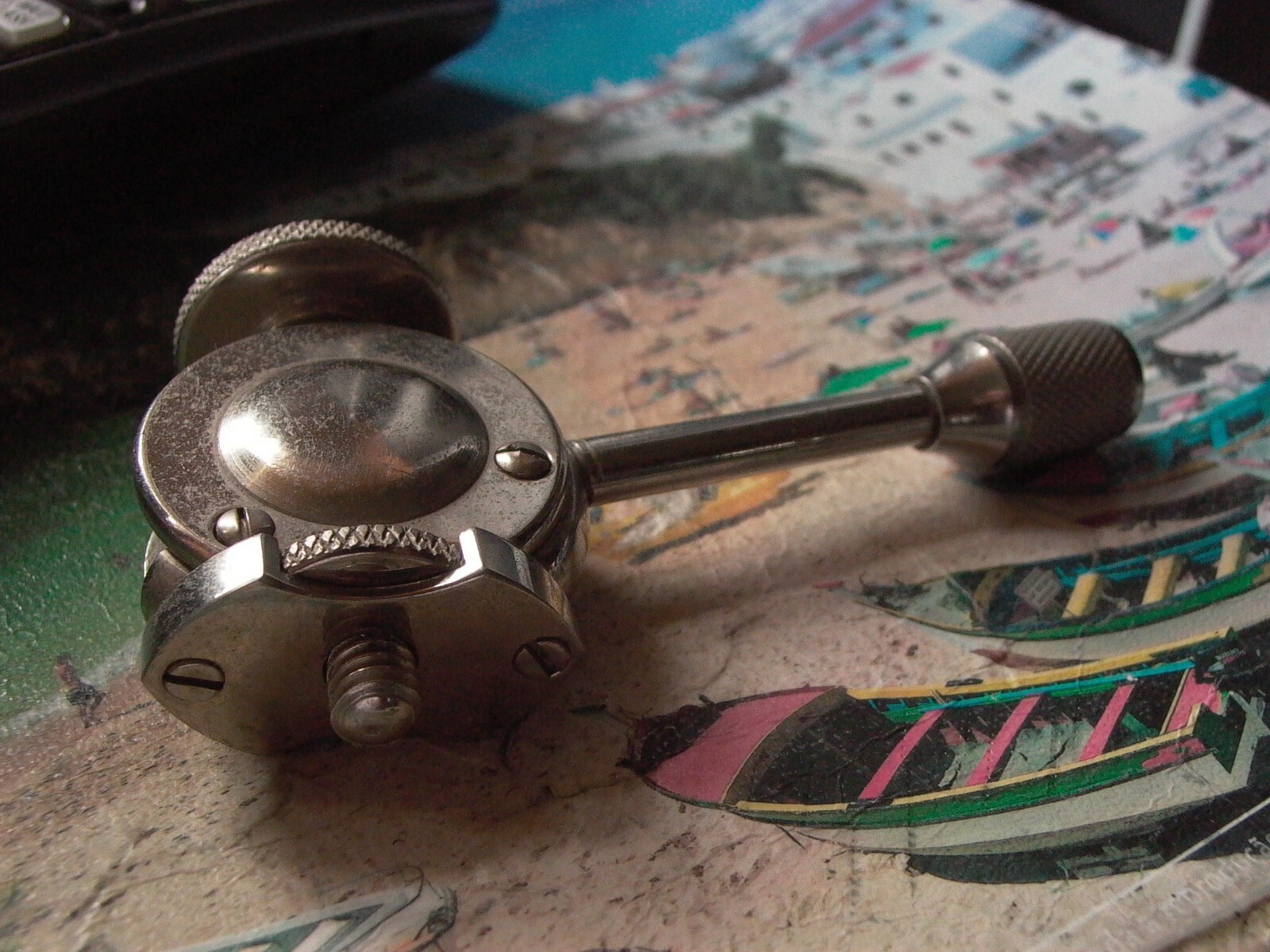 small heavy chromed Tripod Ball head for tiny tripods Japan No Name