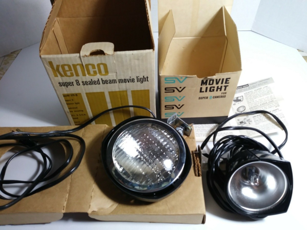 Vintage Smith Victor Super 8 Movie Light Q1 u / Kenco 875-n Sealed Beam Light 