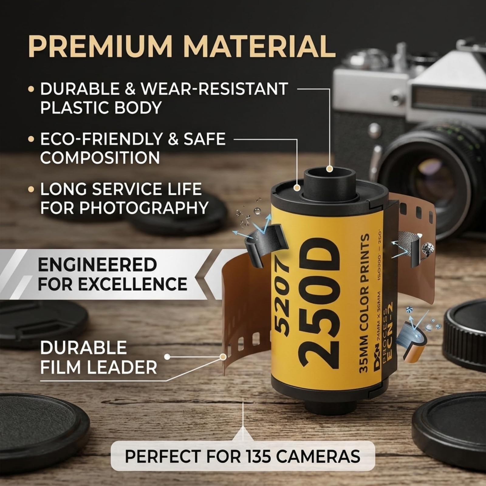 8 PCS 35mm Color Print Film Wide Exposure Range ECN 2 Roll For 135 Cameras
