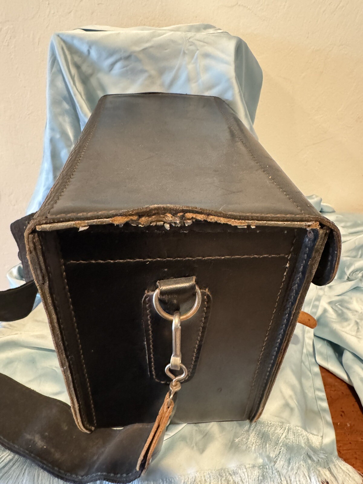 Vintage Coast Camera Case Black Genuine Cowhide Leather