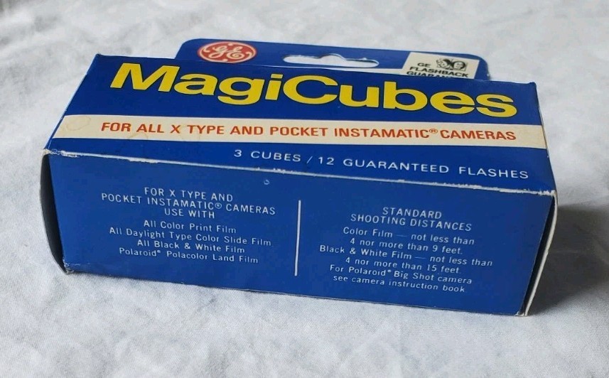 NOS Vintage GE MagiCubes General Electric Magic 3 Pack Cubes 12 Flashes NEW