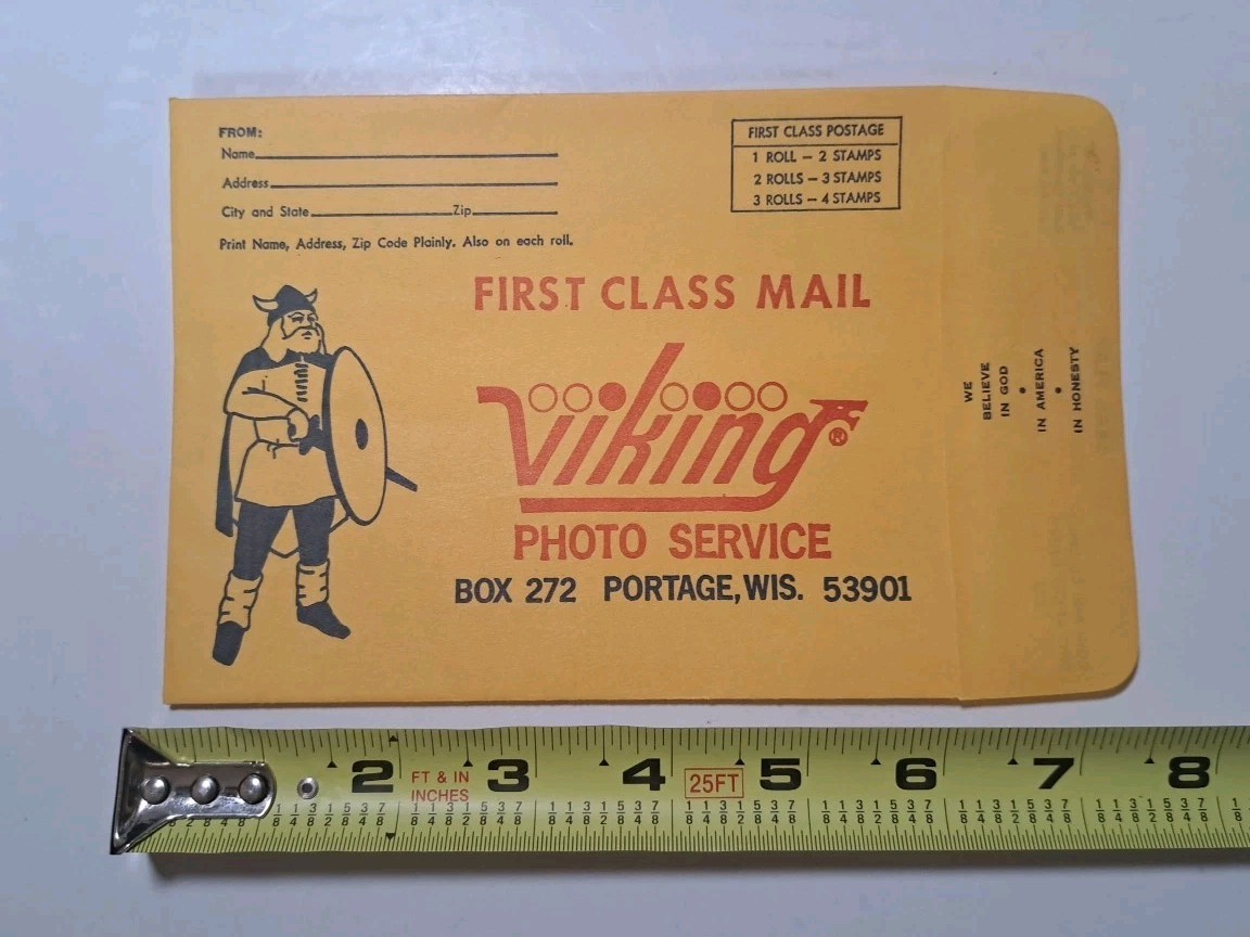 Vintage 1960s Viking Photo Service Film Processing Mailer Lot of 4