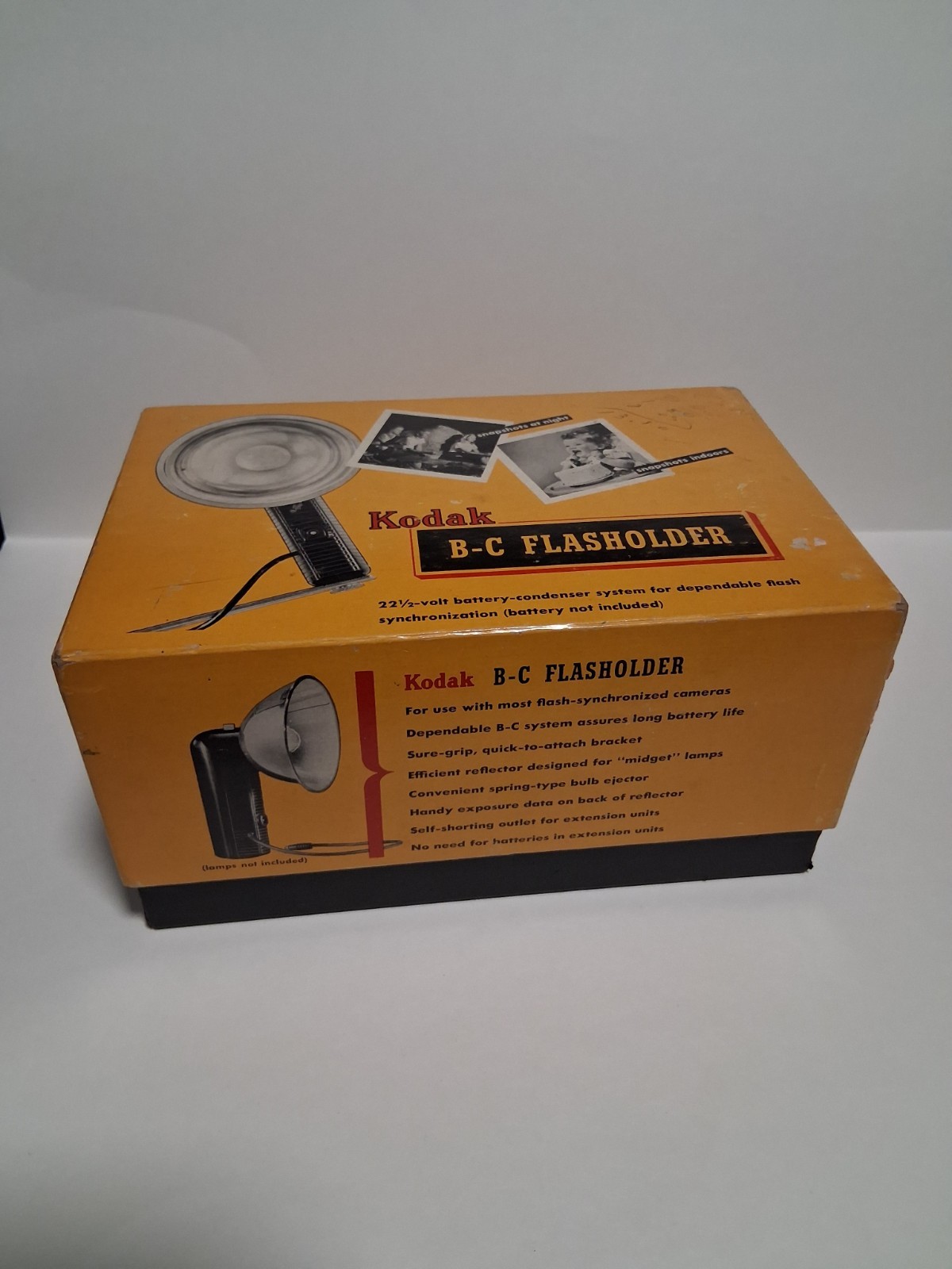 Vintage Kodak B-C Flashholder In Box With Instructions USA & Original Battery