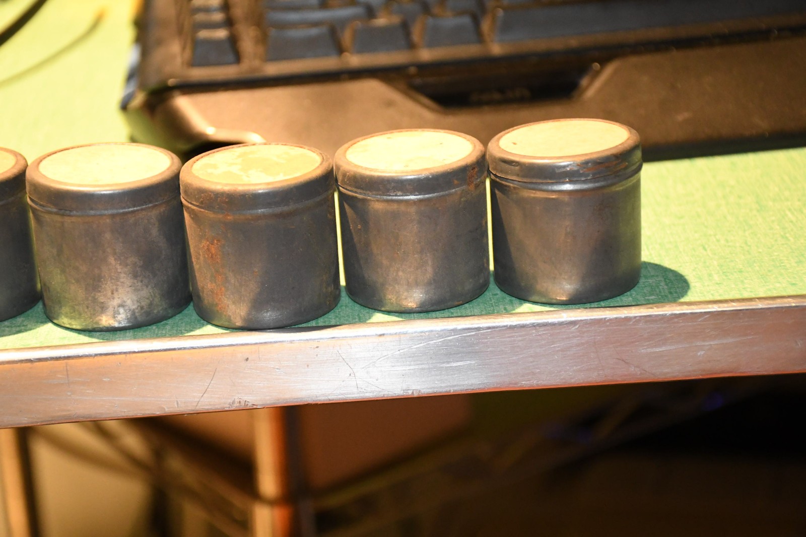 (10) Vintage 35mm Metal Film Canisters Steel #10