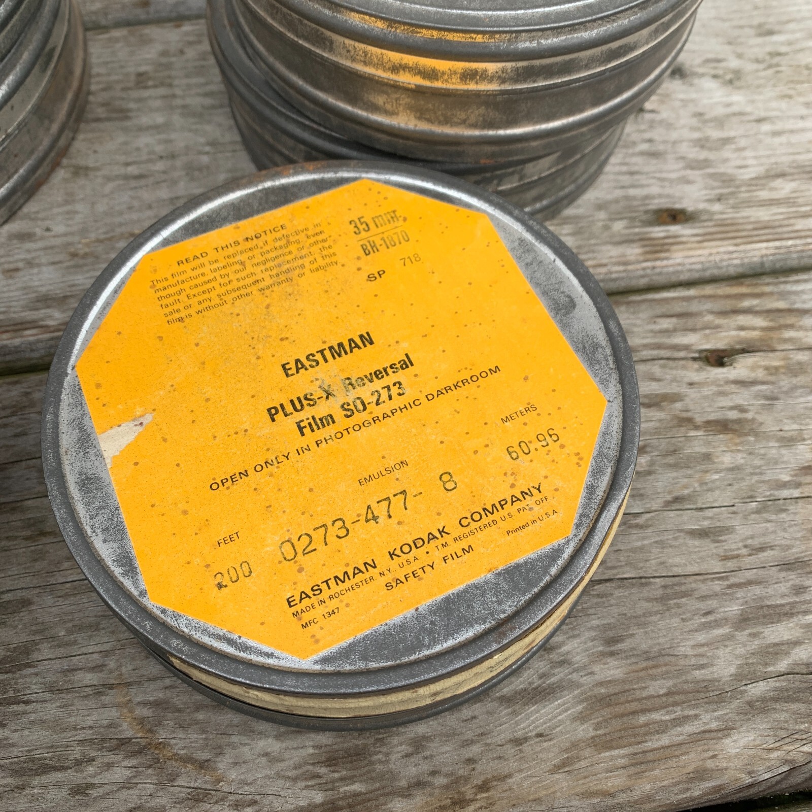 Vintage Lot of 9 Film Tins – Canister Kodak Eastman 2350 R-2343 2349 35mm SO-273