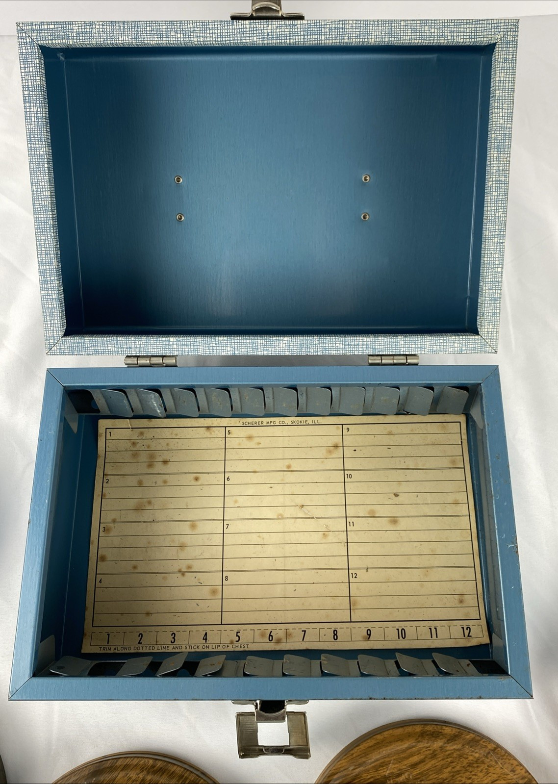 Bruce 5″ Reel 8mm Film Storage Case 12 Slot + 8 Full Reels w/Canisters Harwood