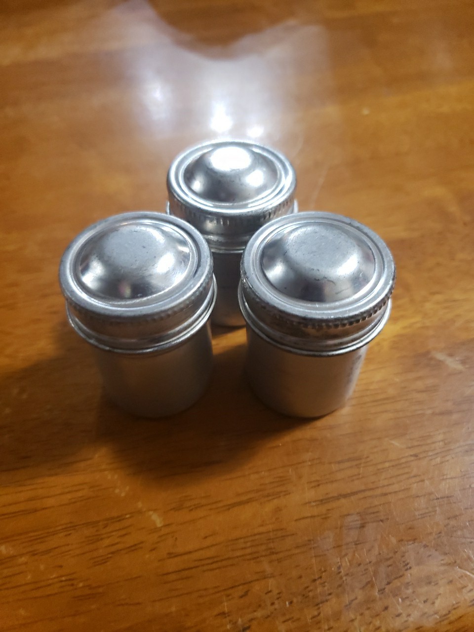 Lot of 3 – Vintage 35mm Aluminum Film Canisters – Unbranded, With Metal Top READ