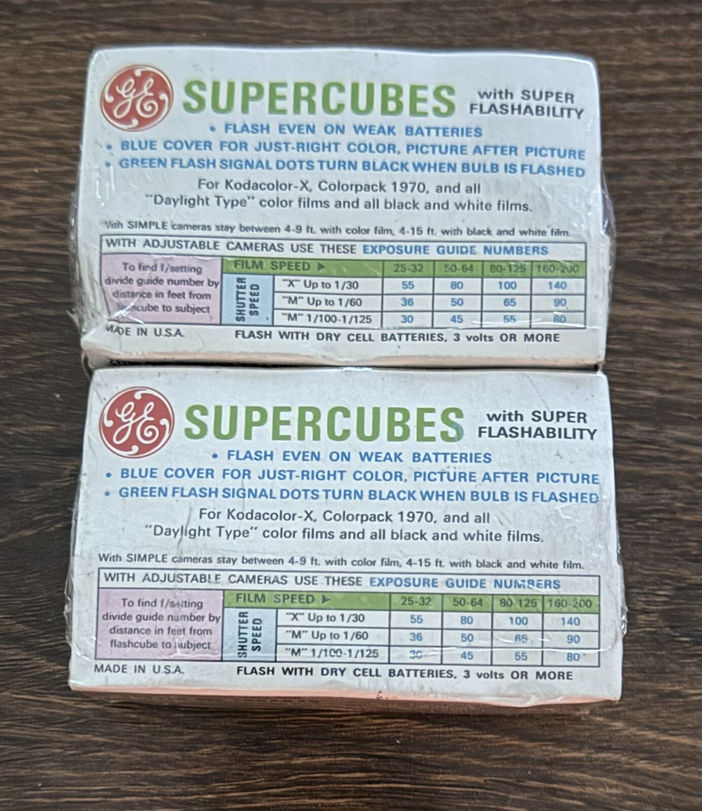 Vintage GE Flashcubes Original 2 Boxes Cubes, unopened,super cubes