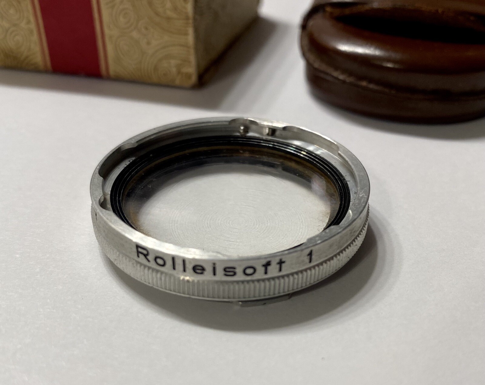 Vintage Rollei Rolleisoft 1 Bay 1 Filter Leather Case & Box Germany R1