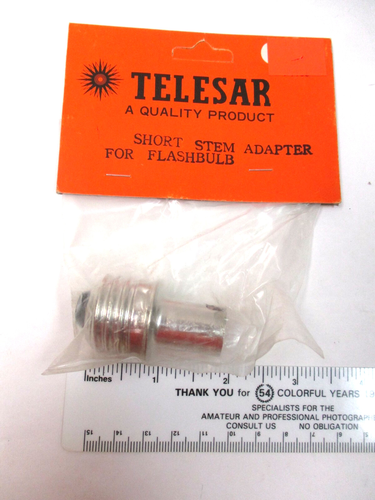 Telesar 1 7/8″ long short stem flashbulb adapter. New old stock.