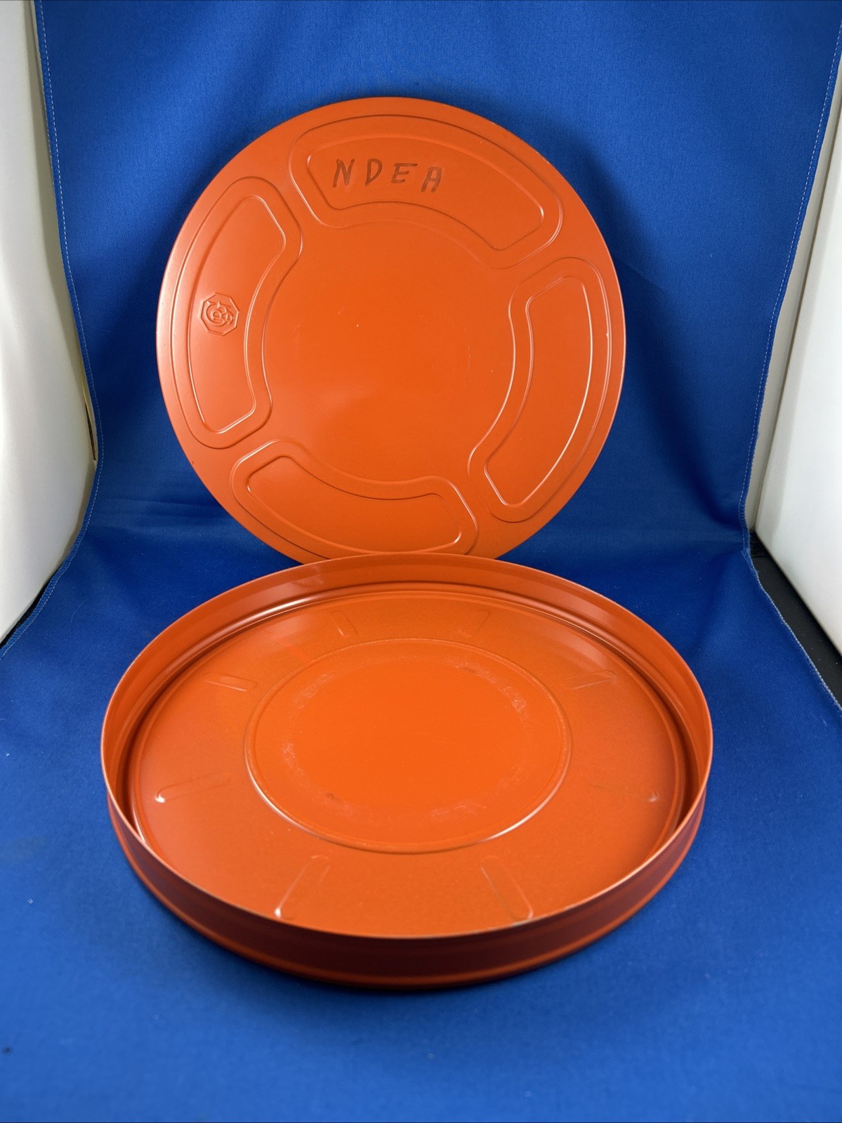 1 Movie Motion Picture Enterprises Steel 9.25″ Film Reel 16mm w/ GB Orange Case